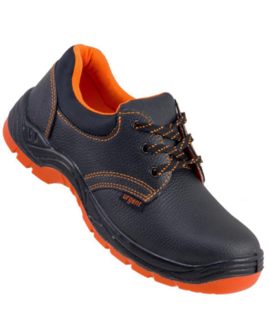PÓŁBUTY ROBOCZE URGENT 201 SB SKÓRZANE Z METALOWYM PODNOSKIEM CZARNO-POMARAŃCZOWE