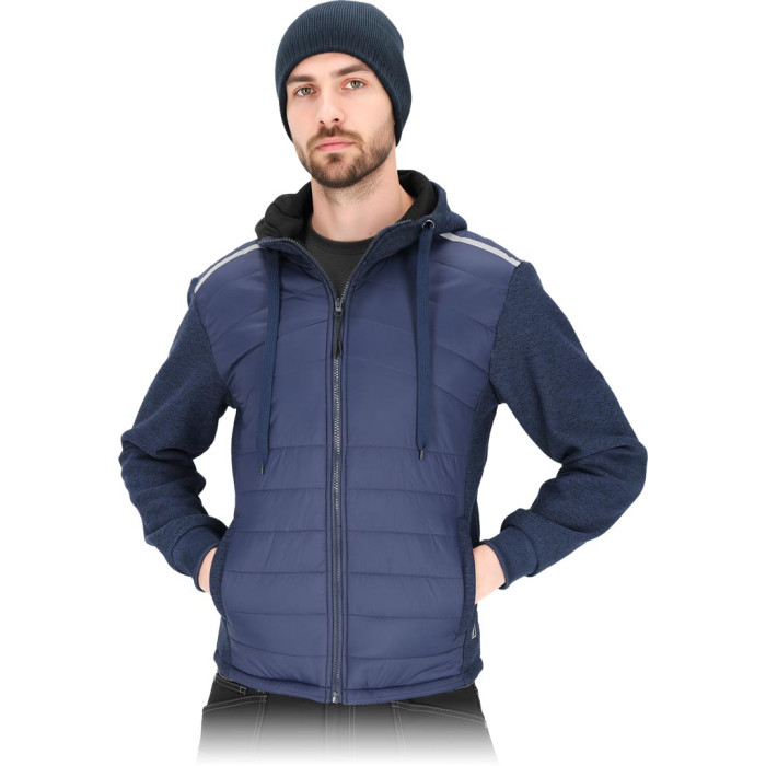 BLUZA ROBOCZA REIS DOHBRID PIKOWANA REGULAR Z KAPTUREM GRANATOWA