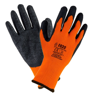 RĘKAWICE ROBOCZE URGENT 1020 OCIEPLANE POWLEKANE LATEKSEM POMARAŃCZOWO-SZARE