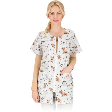 FARTUCH ROBOCZY REIS TUNIKA DAMSKA NA ZAMEK WZÓR PIESKI