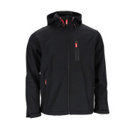 KURTKA ROBOCZA REIS ROBIN SOFTSHELL Z KAPTUREM CZARNO-CZERWONA