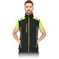 BEZRĘKAWNIK ROBOCZY LEBER&HOLLMAN LH-SHELLVEST ELEMENTY OSTRZEGAWCZE CZARNO-ŻÓŁTY