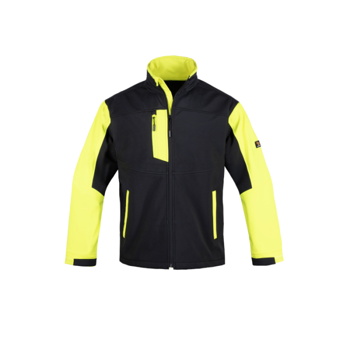 KURTKA ROBOCZA PROCERA IMPERIAL SOFTSHELL ODPORNA NA WIATR CZARNO-ŻÓŁTA