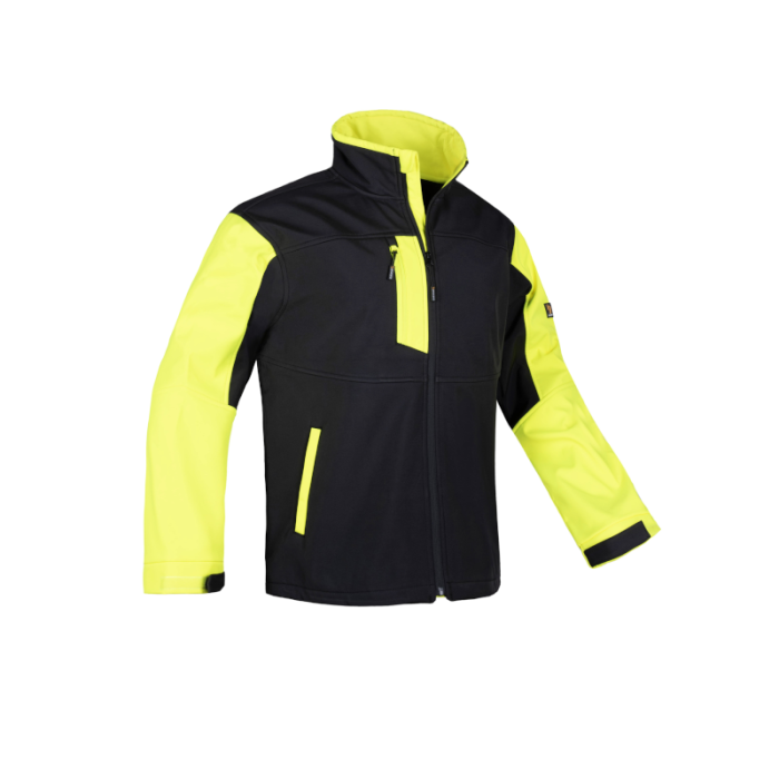 KURTKA ROBOCZA PROCERA IMPERIAL SOFTSHELL ODPORNA NA WIATR CZARNO-ŻÓŁTA