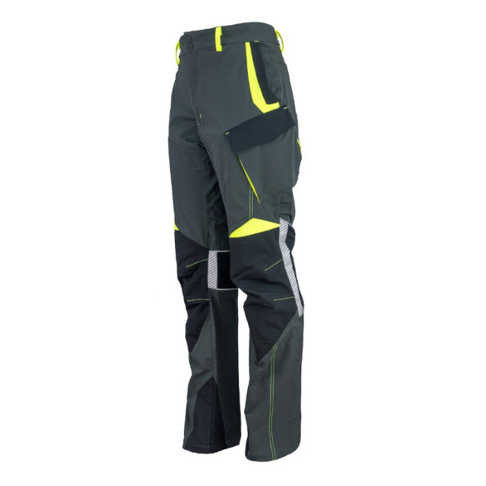 SPODNIE ROBOCZE URGENT 761 DO PASA Z KIESZENIAMI SZARO-CZARNO-ŻÓŁTE