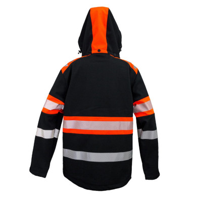 KURTKA ROBOCZA URGENT 931 SOFTSHELLOWA Z KAPTUREM CZARNO-POMARAŃCZOWA