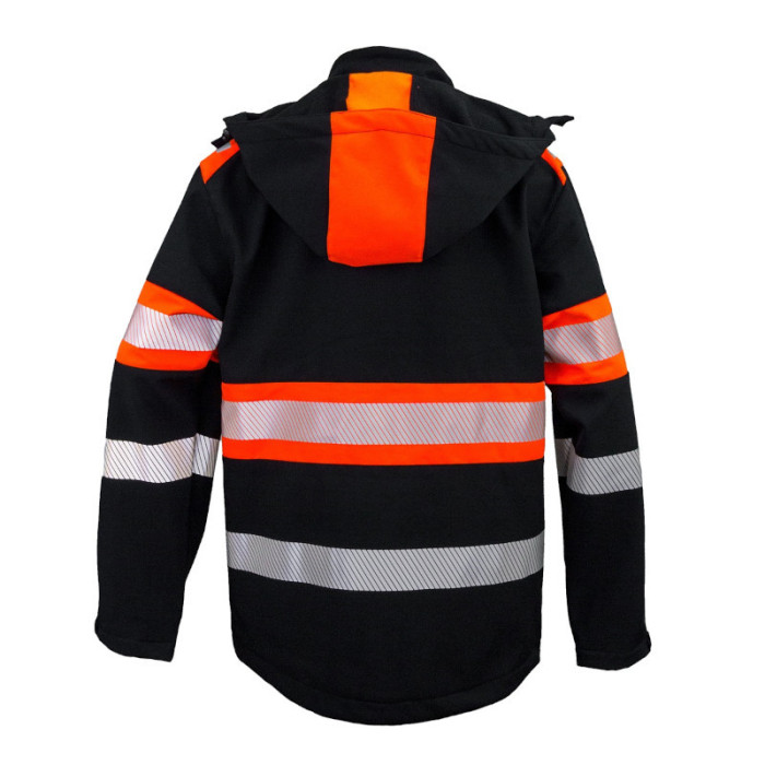 KURTKA ROBOCZA URGENT 931 SOFTSHELLOWA Z KAPTUREM CZARNO-POMARAŃCZOWA