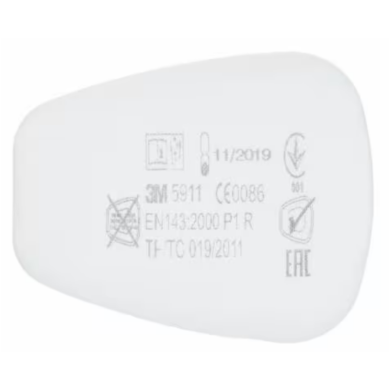 FILTR PRZECIWPYŁOWY DO MASKI 3M 5911 P1 OCHRONNY, LEKKI, 2 SZT.