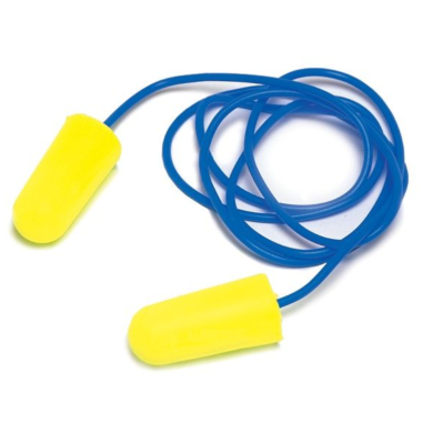 WKŁADKI PRZECIWHAŁASOWE, STOPERY 3M EAR SOFT ES-01-005, NA SZNURKU, ŻÓŁTE, 200 PAR