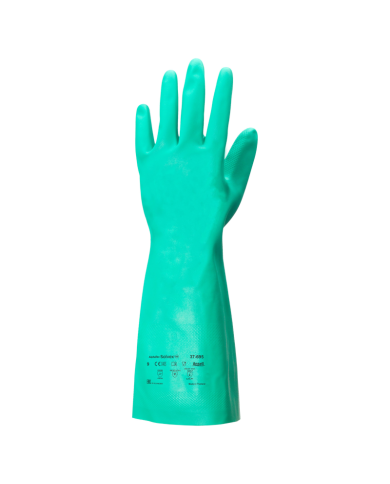 RĘKAWICE OCHRONNE ANSELL ALPHATEC SOLVEX 37-695 CHEMOODPORNE Z NITRYLU DŁUGI MANKIET