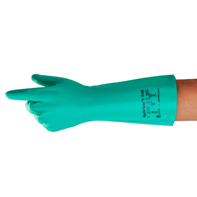 RĘKAWICE OCHRONNE ANSELL ALPHATEC SOLVEX 37-695 CHEMOODPORNE Z NITRYLU DŁUGI MANKIET