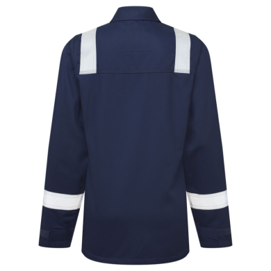 BLUZA ROBOCZA PORTWEST FR740 BIZFLAME WORK DAMSKA TRUDNOPALNA SPAWALNICZA Z ODBLASKAMI GRANATOWA