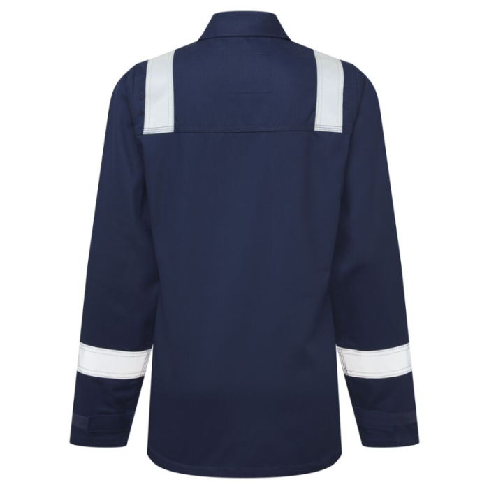 BLUZA ROBOCZA PORTWEST FR740 BIZFLAME WORK DAMSKA TRUDNOPALNA SPAWALNICZA Z ODBLASKAMI GRANATOWA