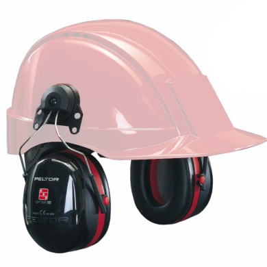 NAUSZNIKI PRZECIWHAŁASOWE NAHEŁMOWE 3M PELTOR OPTIME III 34DB H540P3E-413-SV CZARNO-CZERWONE