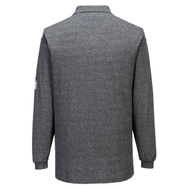 KOSZULKA POLO TRUDNOPALNA PORTWEST FR10 BLUZKA ANTYSTATYCZNA Z DŁUGIM RĘKAWEM SZARA