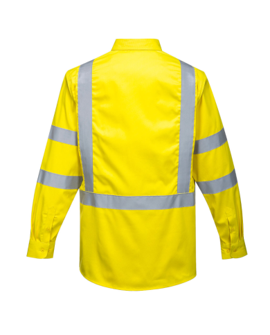 KOSZULA ROBOCZA PORTWEST FR95YER TRUDNOPALNA OSTRZEGAWCZA ŻÓŁTA