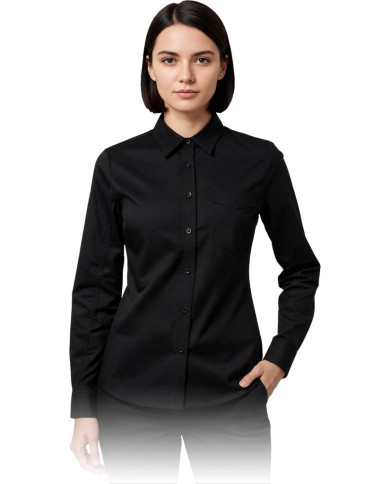 KOSZULA ROBOCZA REIS DAMSKA DO GASTRONOMII HOTELARSTWA USŁUG DŁUGI RĘKAW CZARNA