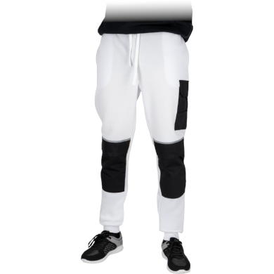 SPODNIE ROBOCZE REIS BUZON DO PASA DRESOWE Z DZIANINY 260g BIAŁE