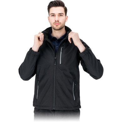 KURTKA ROBOCZA REIS LIGO SOFTSHELL Z ODBLASKOWYMI ELEMENTAMI CZARNA