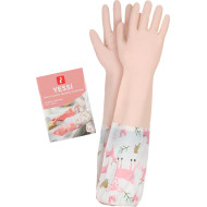 RĘKAWICE DO MYCIA NACZYŃ REIS YESSI OCHRONNE DŁUGI MANKIET LATEKSOWE JASNORÓŻOWE