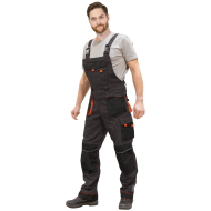 SPODNIE ROBOCZE LEBER-HOLLMAN LH-FMN-B OGRODNICZKI STALOWO-CZARNO-POMARAŃCZOWE