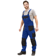 SPODNIE ROBOCZE LEBER-HOLLMAN LH-FMN-B OGRODNICZKI NIEBIESKO-CZARNO-SZARE