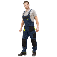 SPODNIE ROBOCZE LEBER-HOLLMAN LH-FMN-B OGRODNICZKI GRANATOWO-CZARNO-ŻÓŁTE