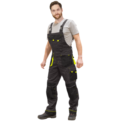 SPODNIE ROBOCZE LEBER-HOLLMAN LH-FMN-B OGRODNICZKI STALOWO-CZARNO-ŻÓŁTE