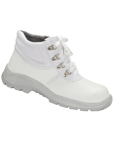 TRZEWIKI ROBOCZE PPO WHITE 03 O1 FO SRC BEZ PODNOSKA ZE SKÓRY LICOWEJ BYDLĘCEJ BIAŁE