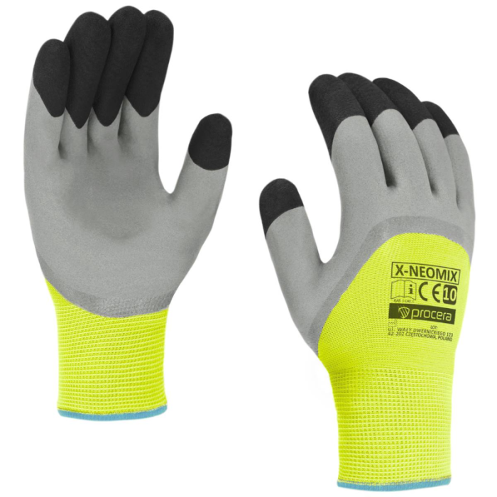 RĘKAWICE ROBOCZE PROCERA X-NEOMIX POWLEKANE LATEKSEM DO MAGAZYNU MONTAŻOWE
