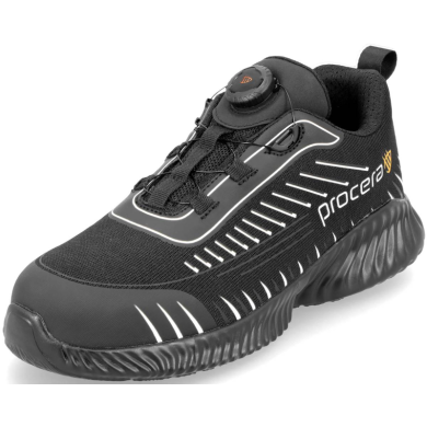 PÓŁBUTY ROBOCZE PROCERA LAROX SPIN S1P ZE STALOWYM PODNOSKIEM ODPORNE NA PRZEBICIE CZARNE