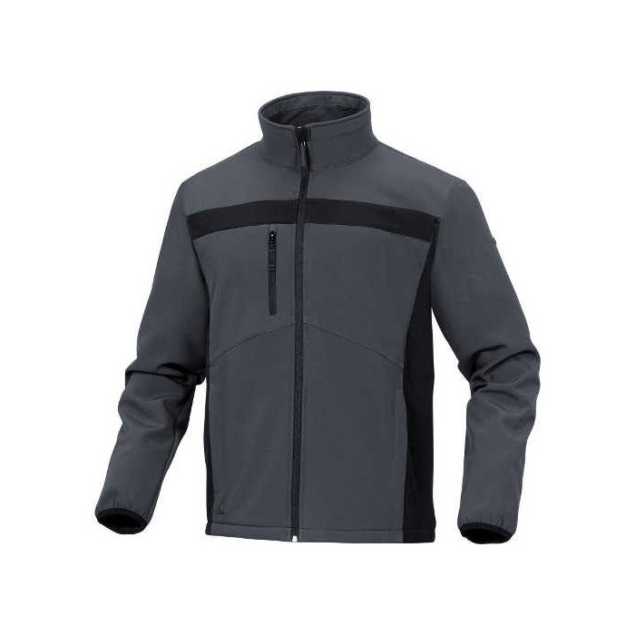 BLUZA ROBOCZA DELTA PLUS LULEA2 SOFTSHELLOWA SZARO-CZARNA ELASTYCZNA KOMFORTOWA