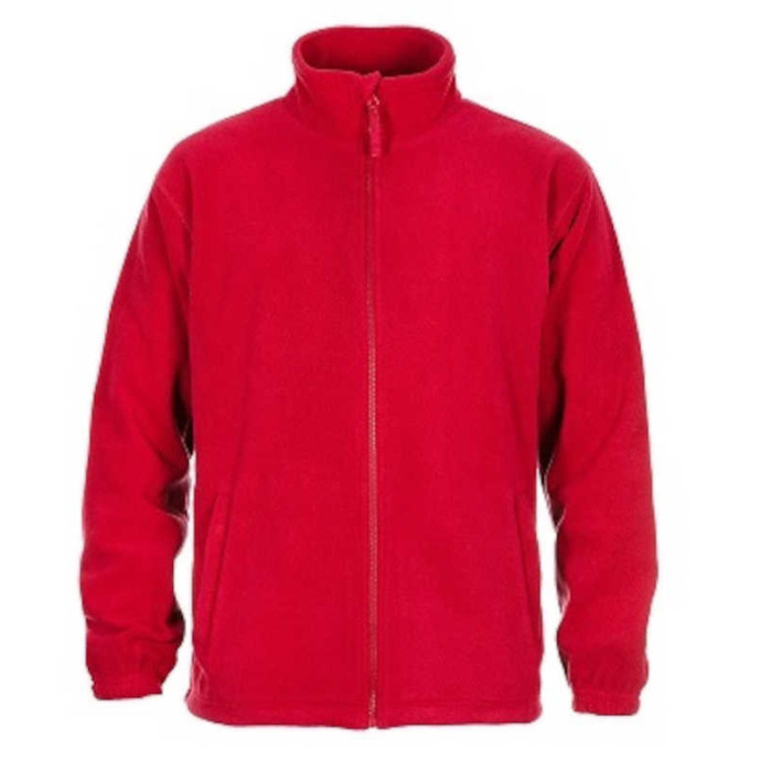 BLUZA ROBOCZA PROCERA CZERWONA 300G POLAR KRÓTKOWŁOSIANY ZAMEK KIESZENIE REGULACJA