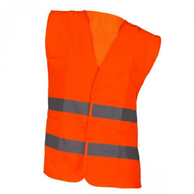 KAMIZELKA OSTRZEGAWCZA URGENT MD201 ODBLASKOWA, POLIESTROWA, POMARAŃCZOWA