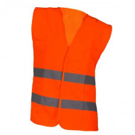KAMIZELKA OSTRZEGAWCZA URGENT MD201 ODBLASKOWA, POLIESTROWA, POMARAŃCZOWA