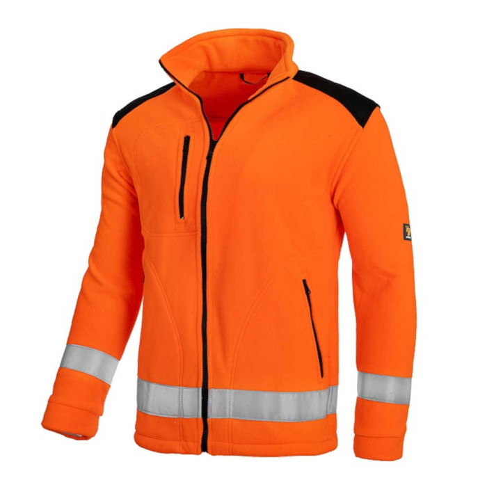 BLUZA ROBOCZA PROCERA, POLAR 340G, WZMOCNIONA, ODBLASKOWA, POMARAŃCZOWA HV