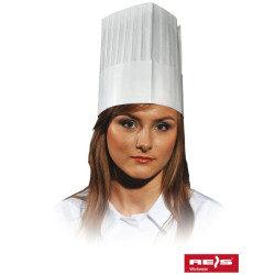 CZAPKA KUCHARSKA REIS CZCOOK KITCHEN WYSOKA JEDNORAZOWA OP. 10 SZT. BIAŁA