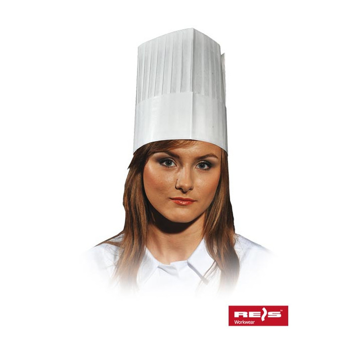 CZAPKA KUCHARSKA REIS CZCOOK KITCHEN WYSOKA JEDNORAZOWA OP. 10 SZT. BIAŁA