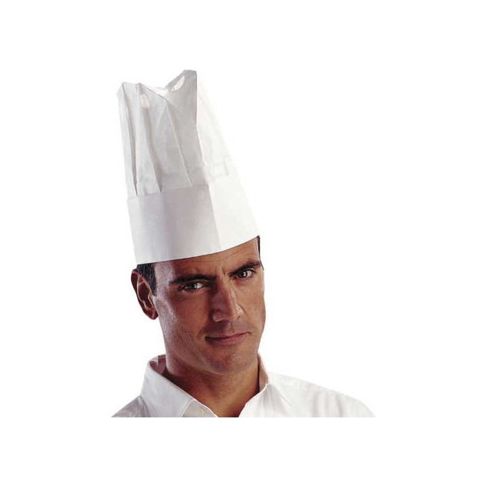 TOCZEK KUCHARSKI PLISOWANY REGULOWANY BIAŁY 25 CM