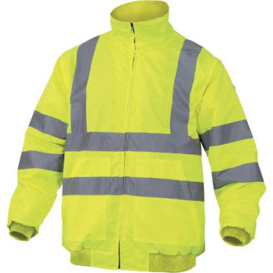 BLUZA OSTRZEGAWCZA Z ODPINANYMI RĘKAWAMI POLIESTER ŻÓŁTA FLUORESCENCYJNA