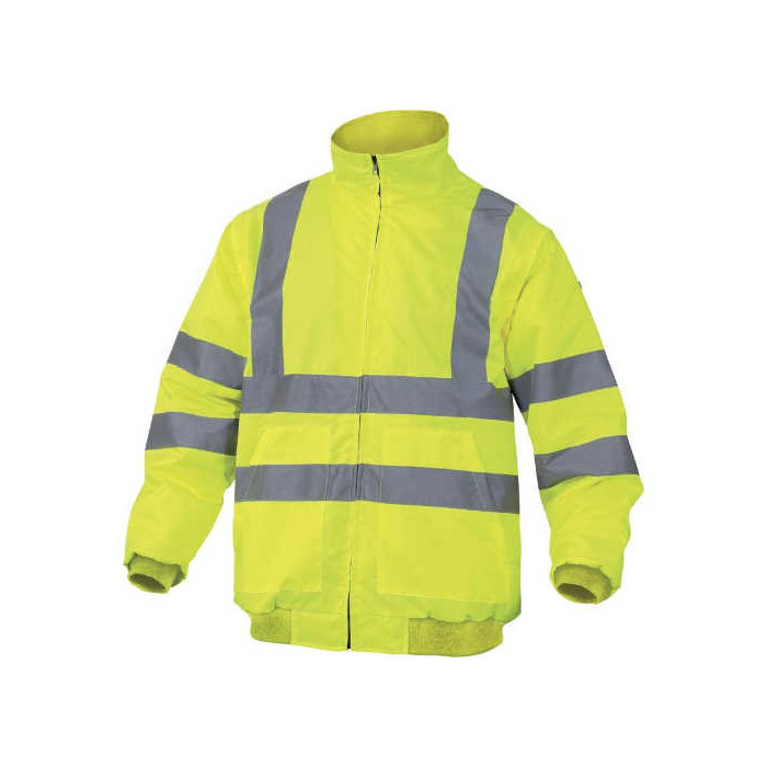 BLUZA OSTRZEGAWCZA Z ODPINANYMI RĘKAWAMI POLIESTER ŻÓŁTA FLUORESCENCYJNA