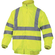 BLUZA OSTRZEGAWCZA Z ODPINANYMI RĘKAWAMI POLIESTER ŻÓŁTA FLUORESCENCYJNA