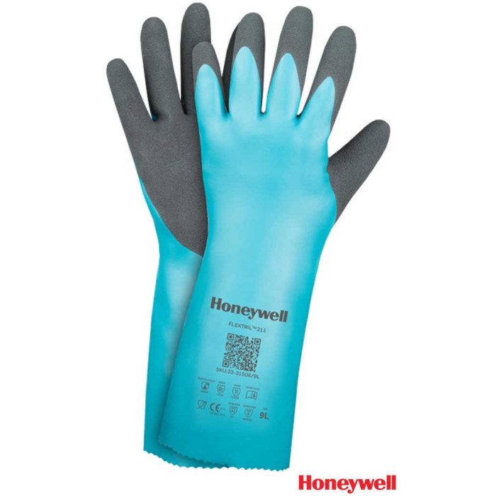 RĘKAWICE ROBOCZE HONEYWELL FLEXTRIL HW-FLEX3150 ODPORNE NA CHEMIKALIA POWLEKANE Z NITRYLU NIEBIESKO-GRANATOWE