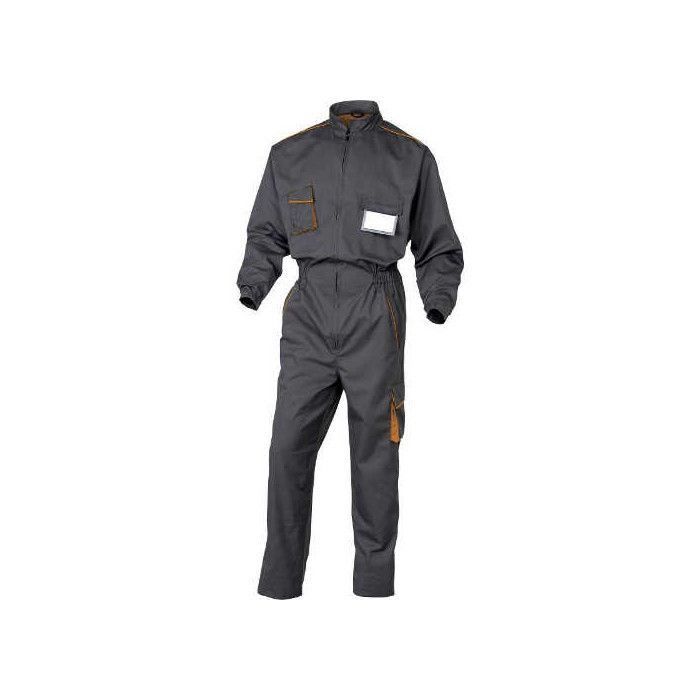 KOMBINEZON ROBOCZY PANOSTYLE POLIESTER BAWEŁNA SZARY POMARAŃCZOWY Z 7 KIESZENIAMI ROZMIARY XS S M L XL XXL XXXL M6COM