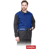 BLUZA ROBOCZA REIS BUCKLER-J DLA SPAWACZA TRUDNOPALNA ANTYELEKTROSTATYCZNA SZARO-NIEBIESKA