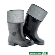 KALOSZE ROBOCZE FAGUM-STOMIL BFBORYNA ANTYPOŚLIZGOWE OCIEPLANE GUMOFILCE CZARNO-SZARE