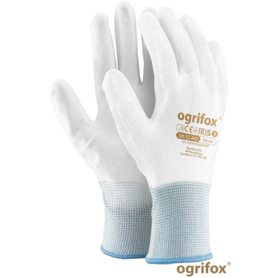 RĘKAWICE ROBOCZE OGRIFOX OX-POLIUR POWLEKANE POLIURETANEM BIAŁE RĘKAWICE ROBOCZE OGRIFOX OX-POLIUR POWLEKANE POLIURETANEM BIAŁE