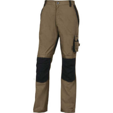 SPODNIE ROBOCZE BEŻOWE BAWEŁNIANE Z WZMOCNIENIEM CORDURA, 6 KIESZENI, ROZMIARY S DO XXXL