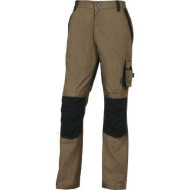 SPODNIE ROBOCZE BEŻOWE BAWEŁNIANE Z WZMOCNIENIEM CORDURA, 6 KIESZENI, ROZMIARY S DO XXXL