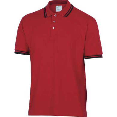 KOSZULKA POLO DELTA PLUS AGRA BAWEŁNIANA CZERWONO CZARNA ROZMIARY S DO 3XL